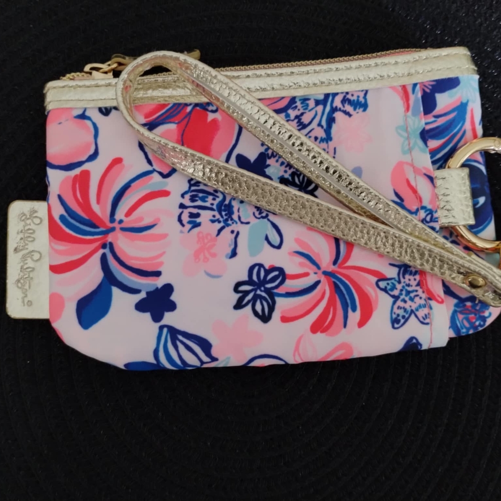 Lilly Pulitzer Pink and Blue Floral Clutch